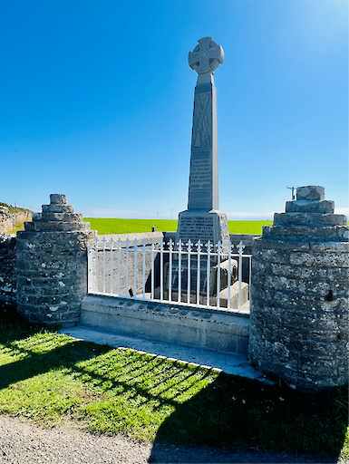 New railings at Shapinsay War Memorial