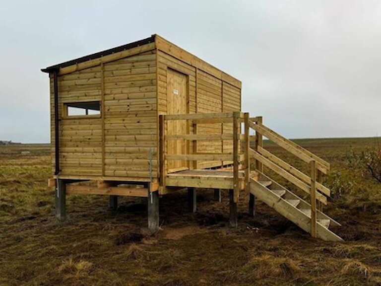 One of the two new hides in North Ronaldsay