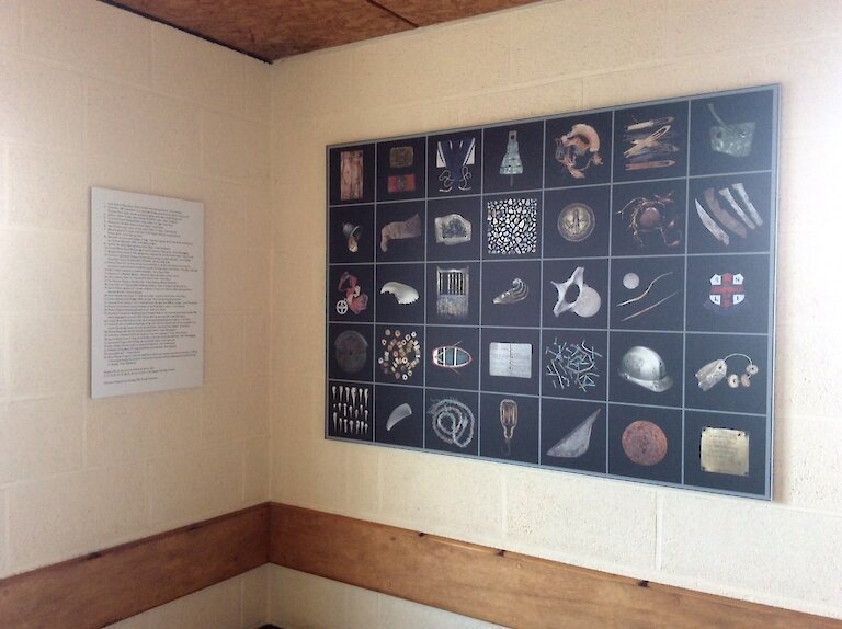 Rosie Priestman's photographic collection of marine objects can be seen at the Sanday pier waiting room.