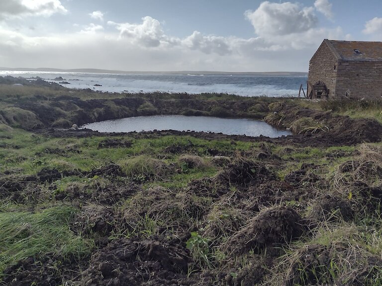 A pool created at the site of Boloquoy Mill, Sanday